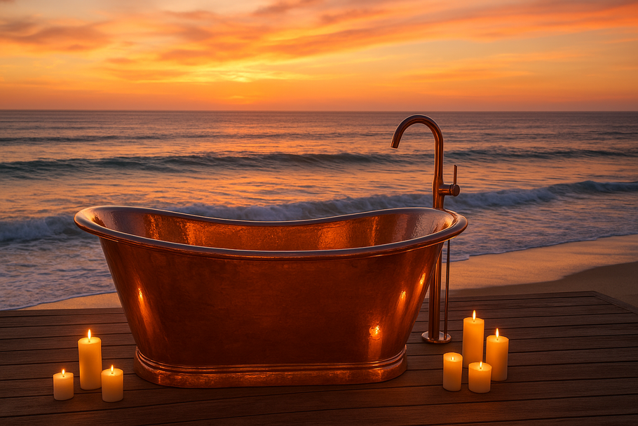 A Copper Bathtub by the Ocean: Where Luxury Meets Serenity