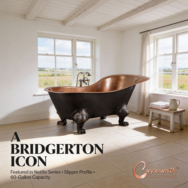 Clawfoot Copper Tub Chinese Style – The Bridgerton Bath