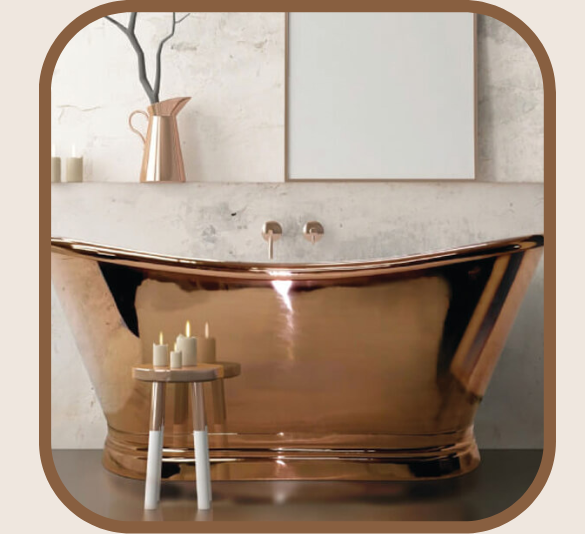 Full Copper Bathtub Shiny Polish