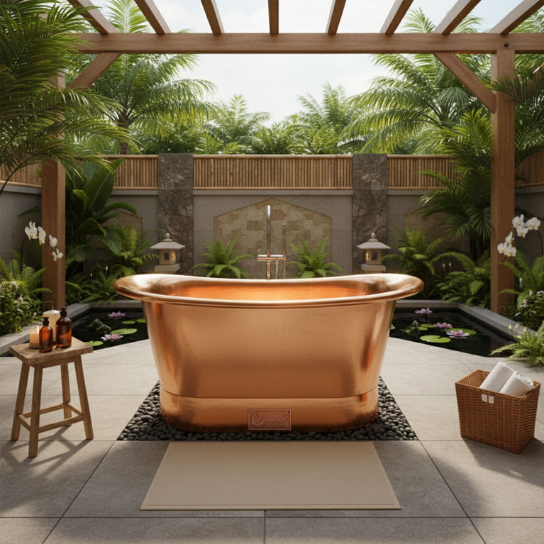 Straight Base Copper Bathtub Full Copper 1500mm