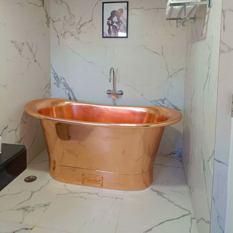 Straight Base Copper Bathtub Full Copper 1500mm