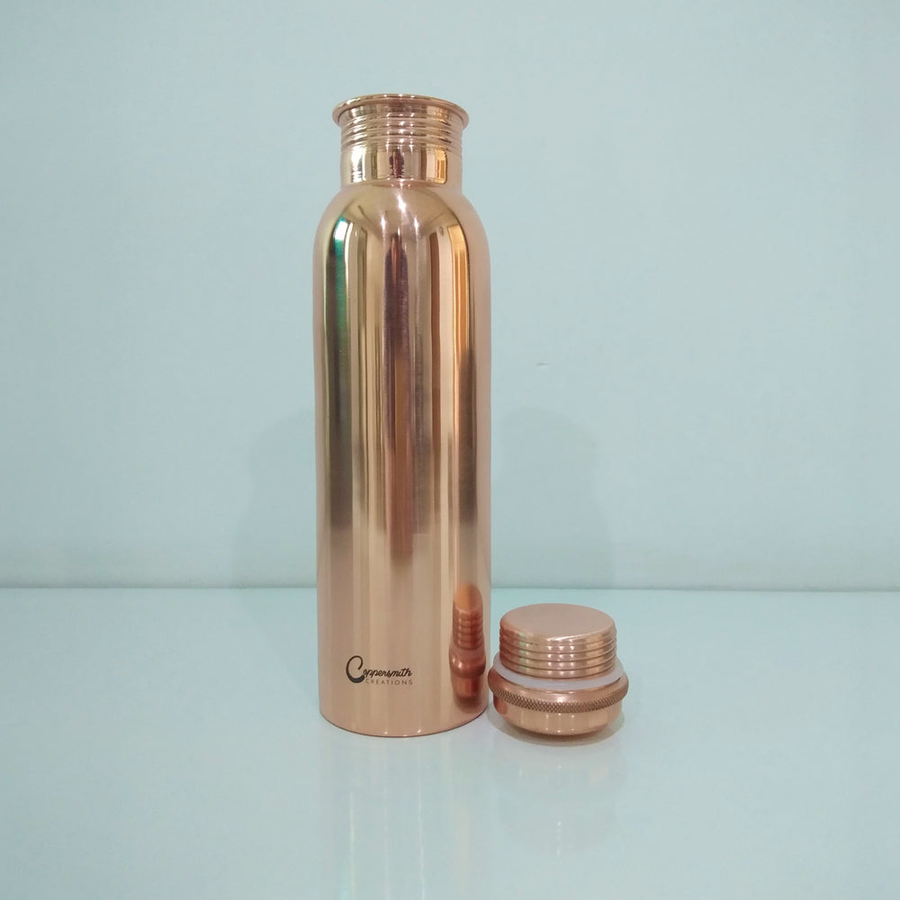 Copper Water Bottle Plain Polished Finish