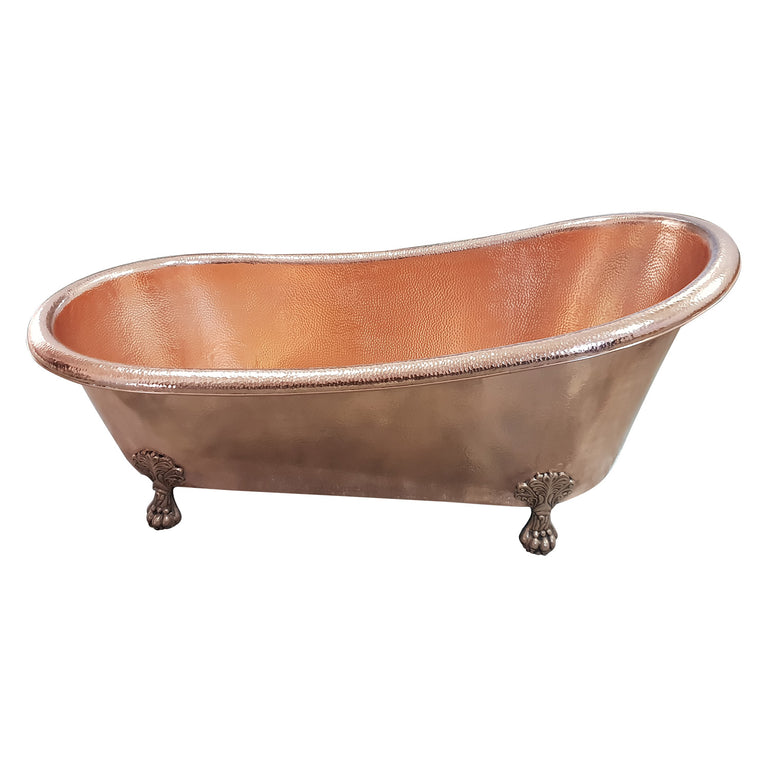 Clawfoot Copper Tub Hammered Single Slipper