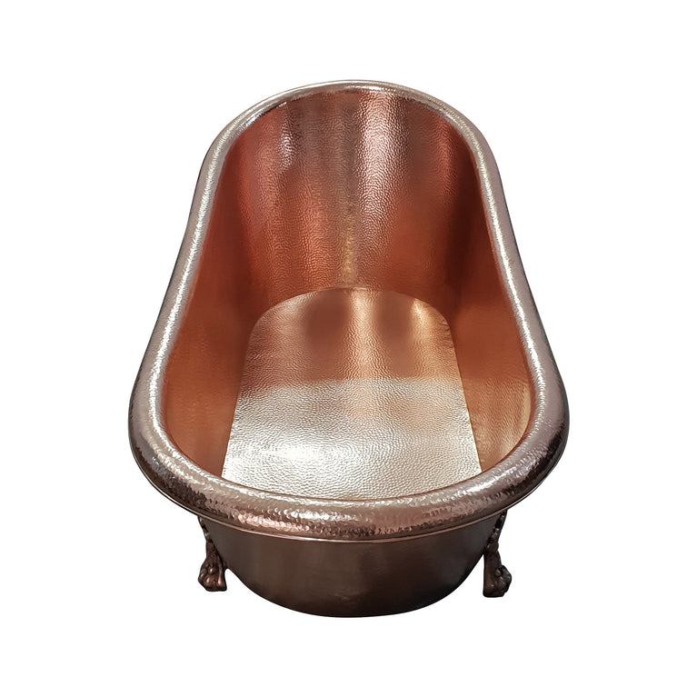 Clawfoot Copper Tub Hammered Single Slipper