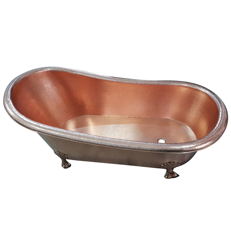Clawfoot Copper Tub Hammered Single Slipper