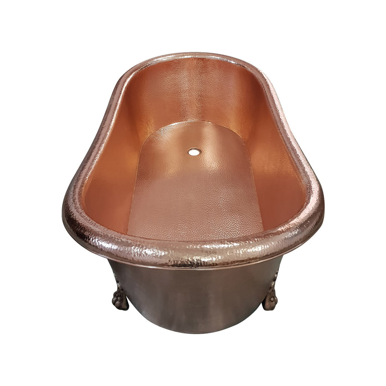 Clawfoot Copper Tub Hammered Single Slipper