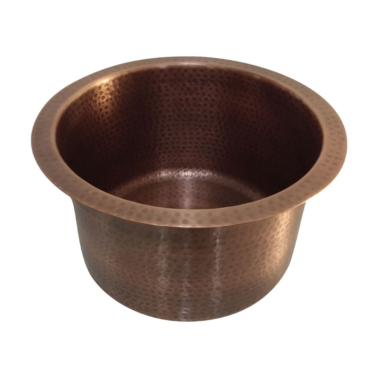 Round Copper Bar Sink 18 x 8 inch