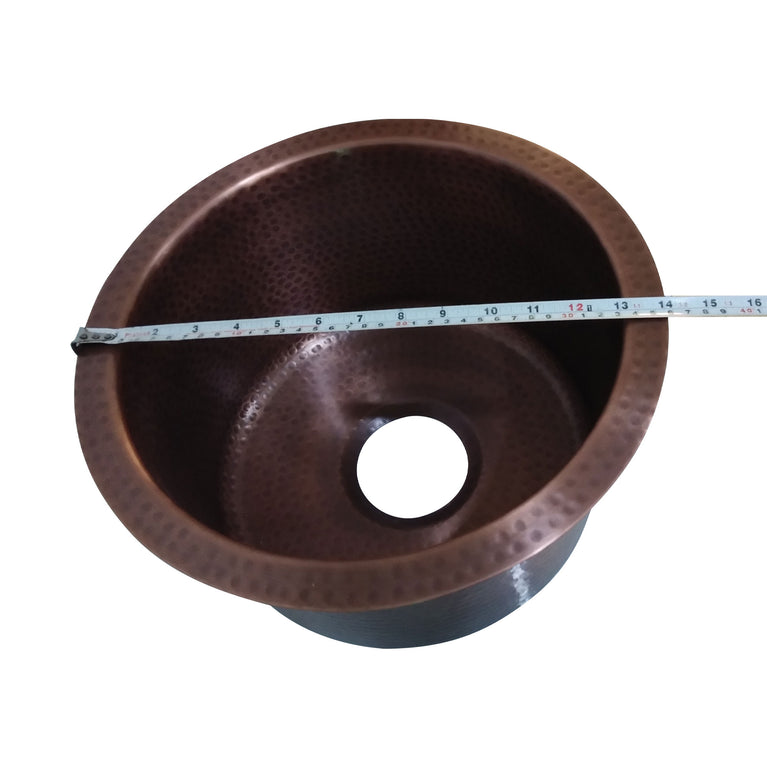 Round Copper Bar Sink 14" x 8"