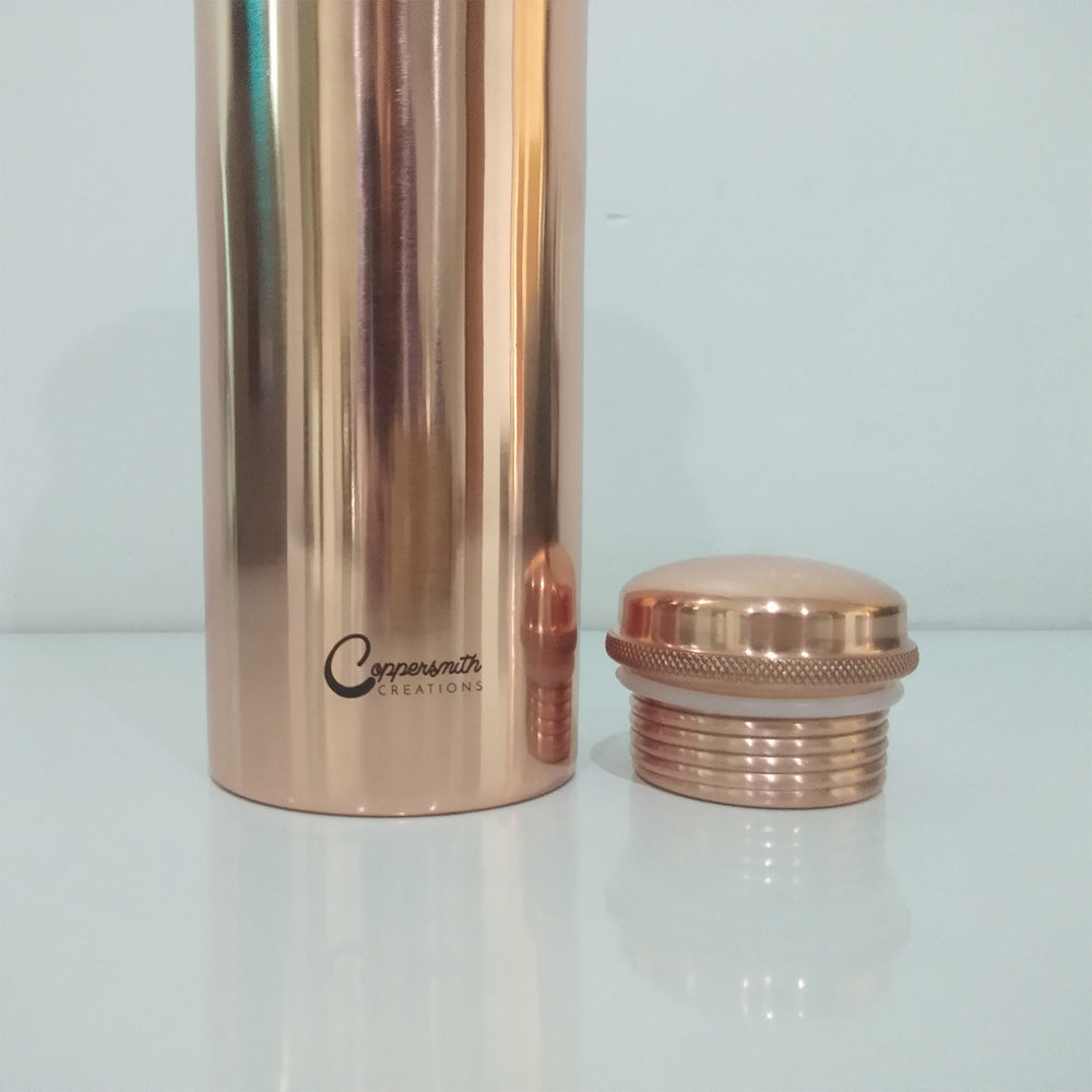 Copper Water Bottle Plain Polished Finish