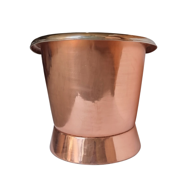 Slanting Base Copper Bathtub Nickel Interior Copper Exterior