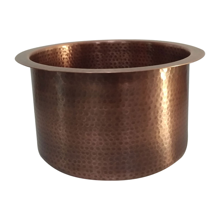 Round Copper Bar Sink 18 x 8 inch