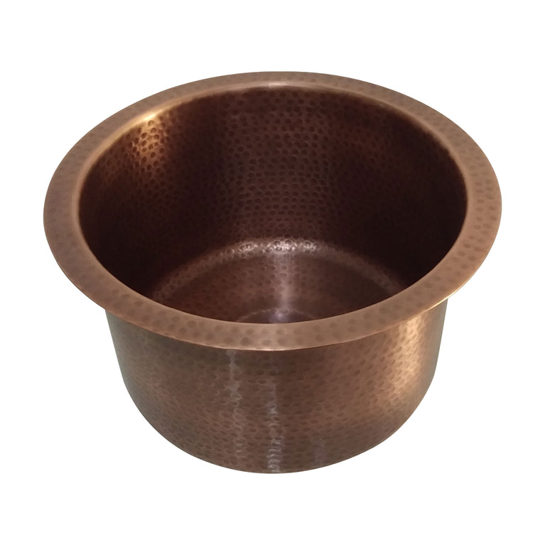 Round Copper Bar Sink 18 x 8 inch