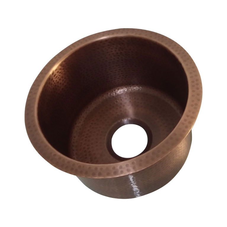 Round Copper Bar Sink 18 x 8 inch