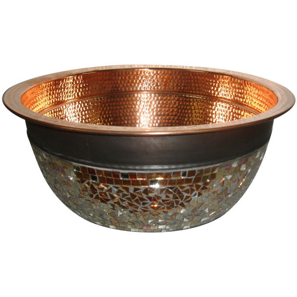 Copper Sink Glass Mosaic Outside