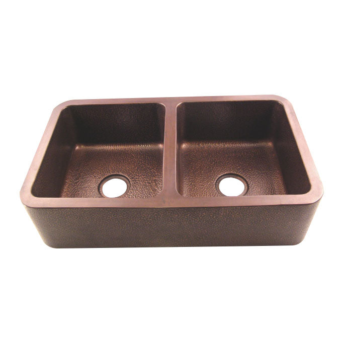 Rectangular Double Bowl Copper Kitchen Sink - Coppersmith Creations - Coppersmith Creations