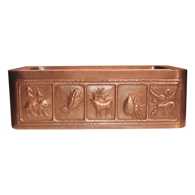 Copper Farmhouse Sink Animal Front Apron