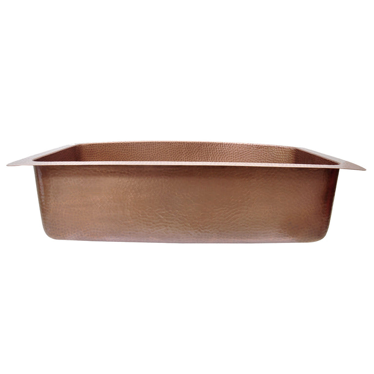 D Shape Vine Design Front Apron Copper Kitchen Sink