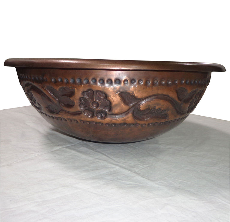 Copper Sink Embossed Hammered - Coppersmith Creations