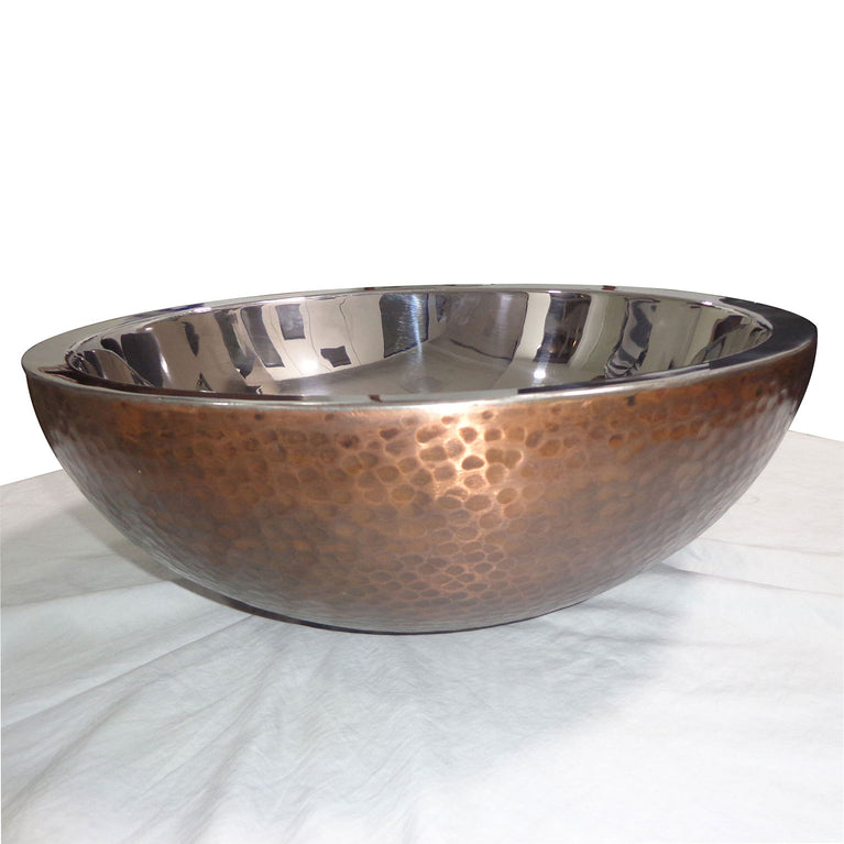 Copper Sink Hammered Copper Outside Nickel Inside - Coppersmith Creations