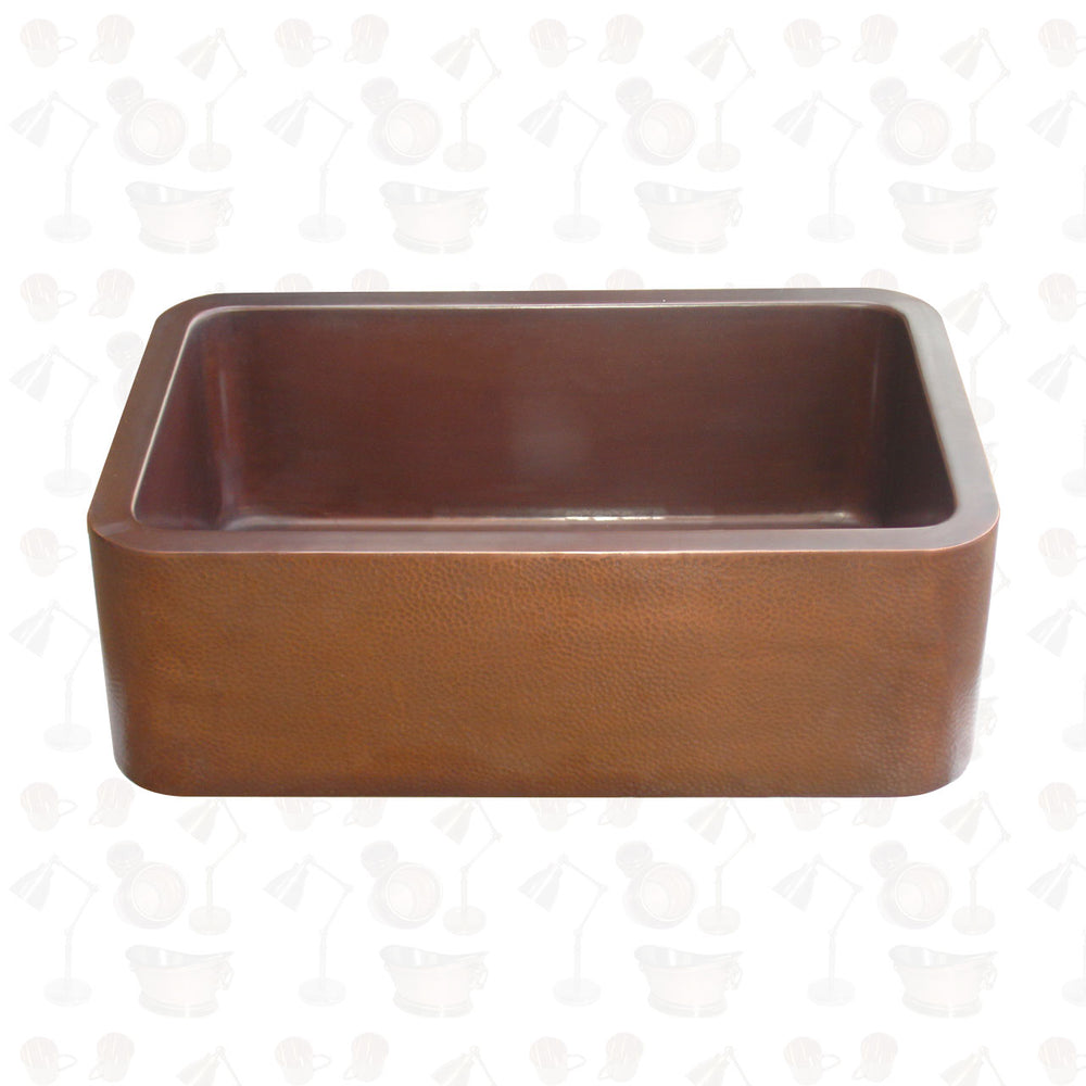 Hammered Front Apron Copper Farmhouse Sink