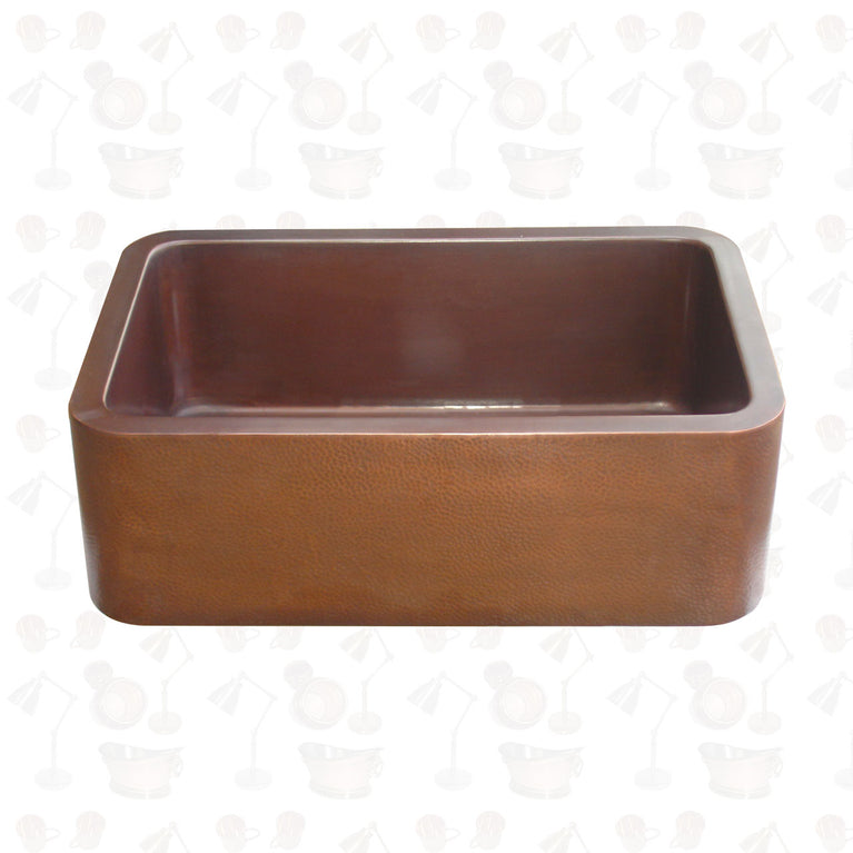 Hammered Front Apron Copper Farmhouse Sink