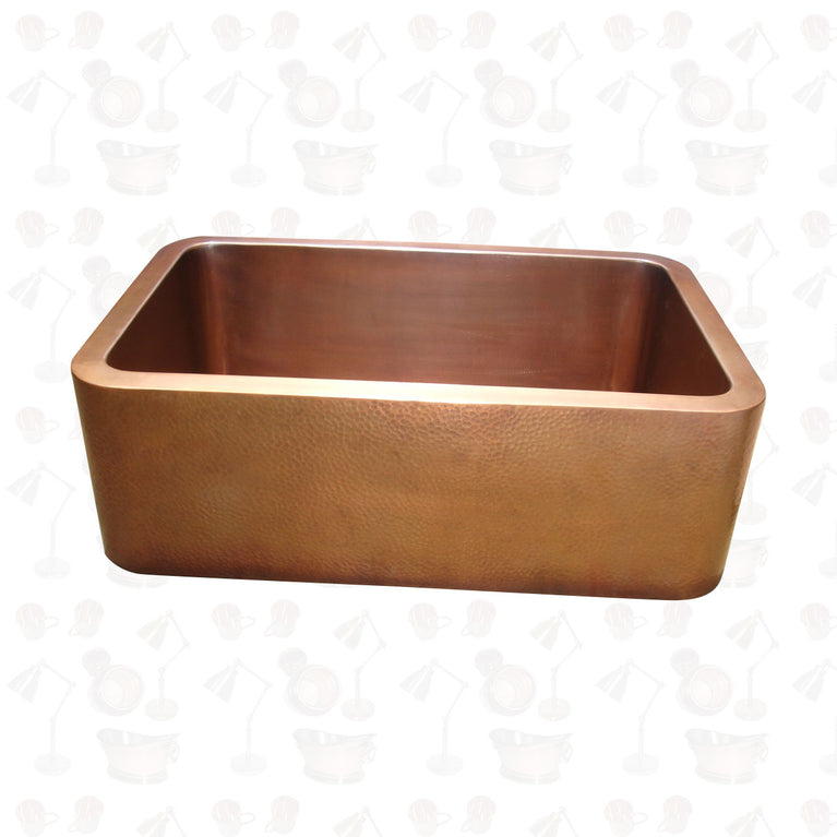 Hammered Front Apron Copper Farmhouse Sink