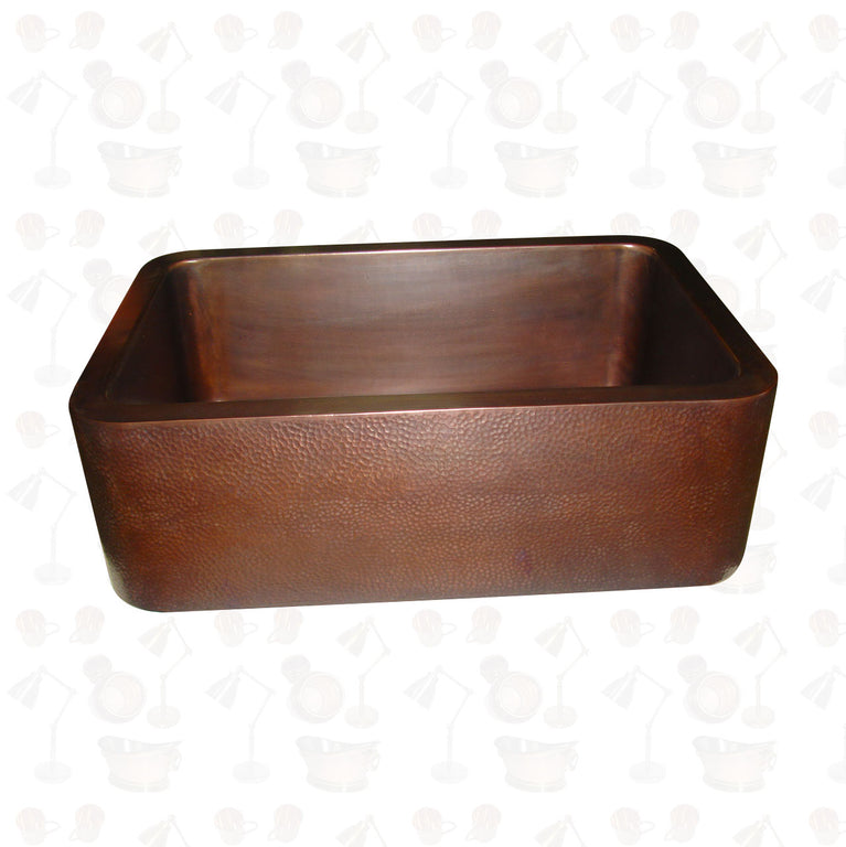 Hammered Front Apron Copper Farmhouse Sink
