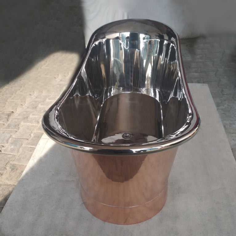 Straight Base Copper Bathtub Nickel Inside Big Size