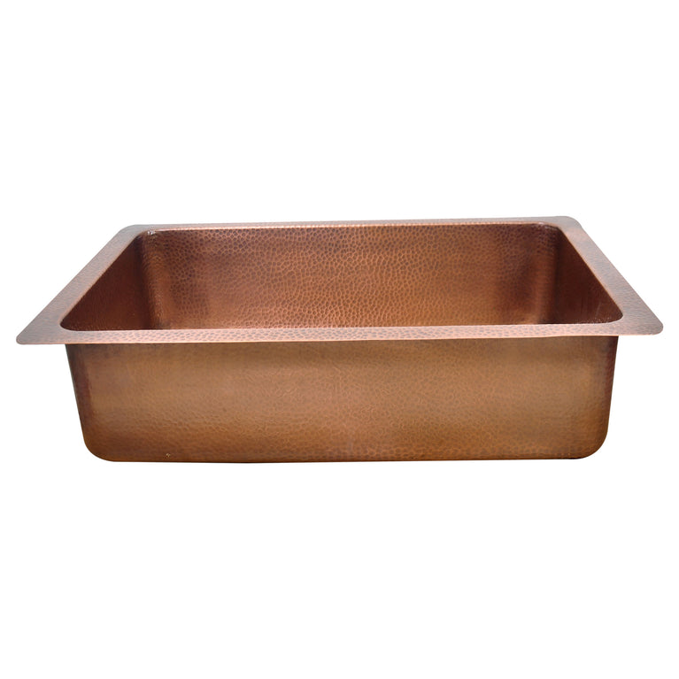 Single Bowl Maple Leaf Front Apron Copper Kitchen Sink