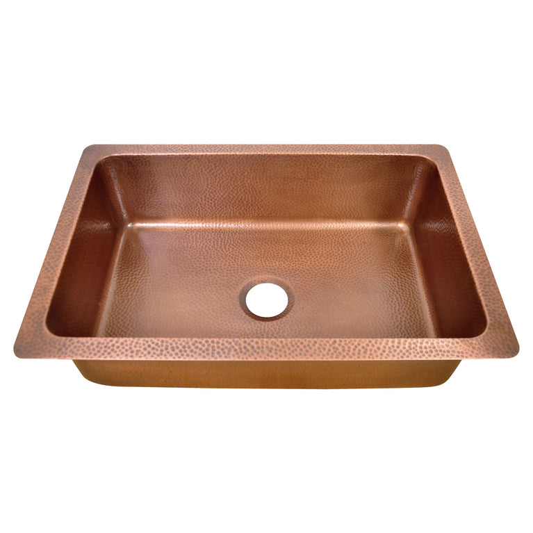 Single Bowl Maple Leaf Front Apron Copper Kitchen Sink