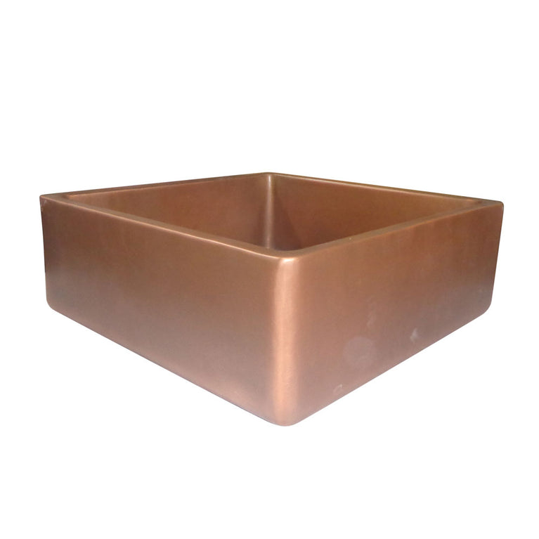 Square Double Wall Copper Sink - Coppersmith Creations