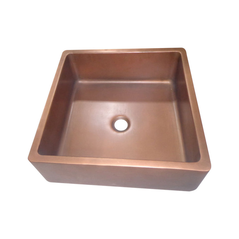 Square Double Wall Copper Sink - Coppersmith Creations