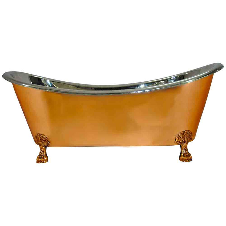 Copper Clawfoot Bathtub Nickel Inside - Coppersmith Creations