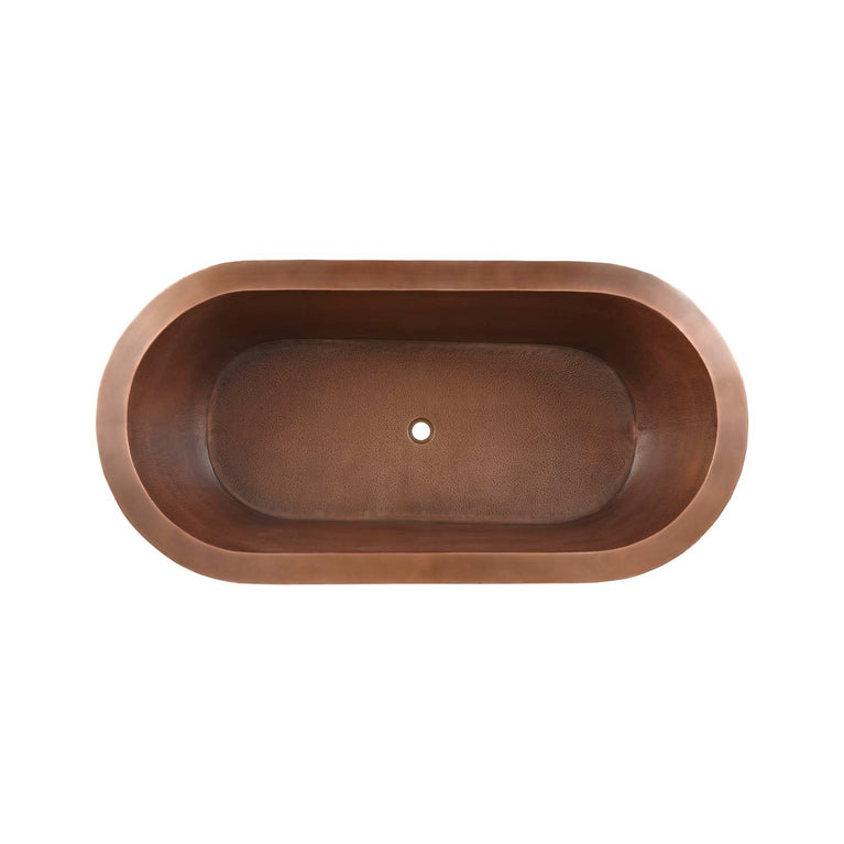 Hammered Double Wall Copper Bathtub - Coppersmith Creations