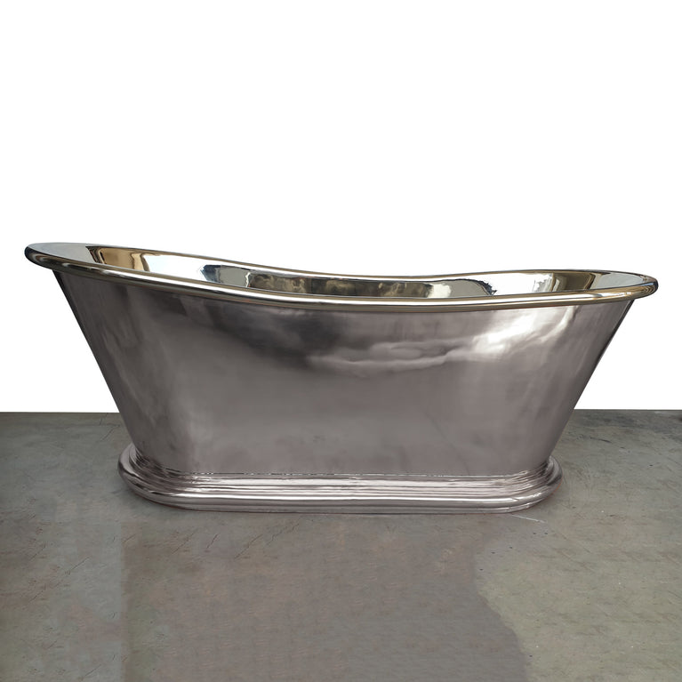 Copper Bathtub Nickel Finish Inside & Outside 70" x 29" x 27"