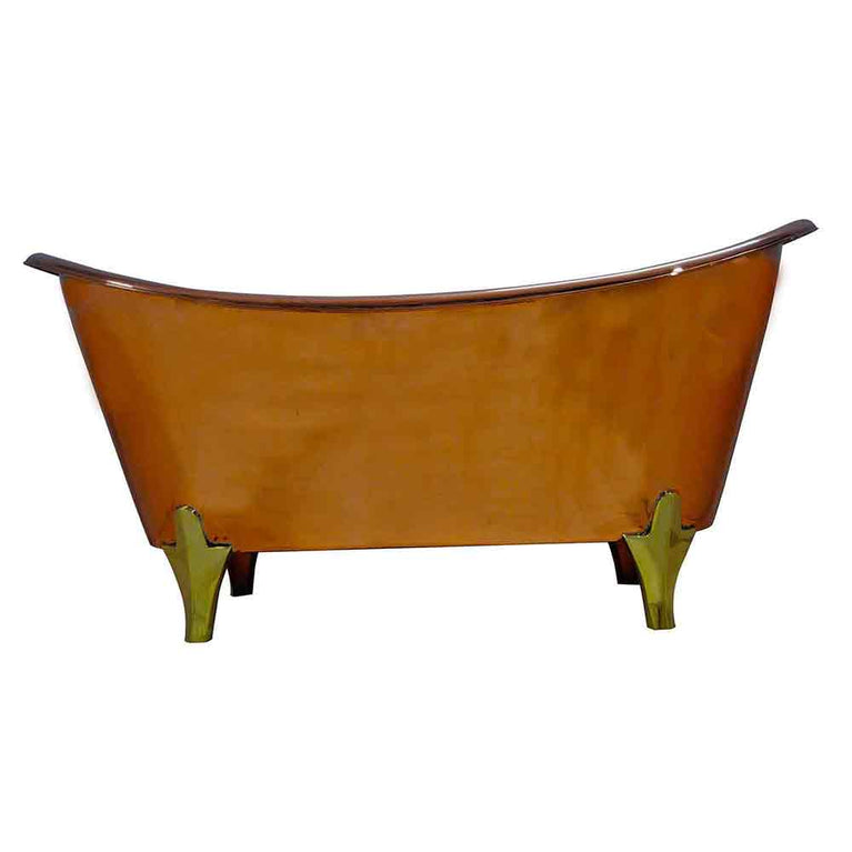 Copper Bathtub Full Copper Finish & Brass Legs - Coppersmith Creations