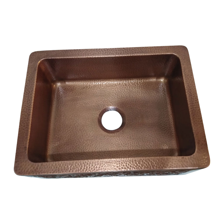 Copper Sink Vine Front Apron 23.50 x 17.50 x 8 inch