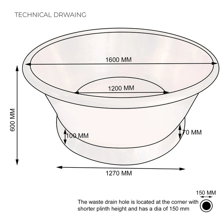 Round Copper Tub Inside Tin Outside Polish Copper