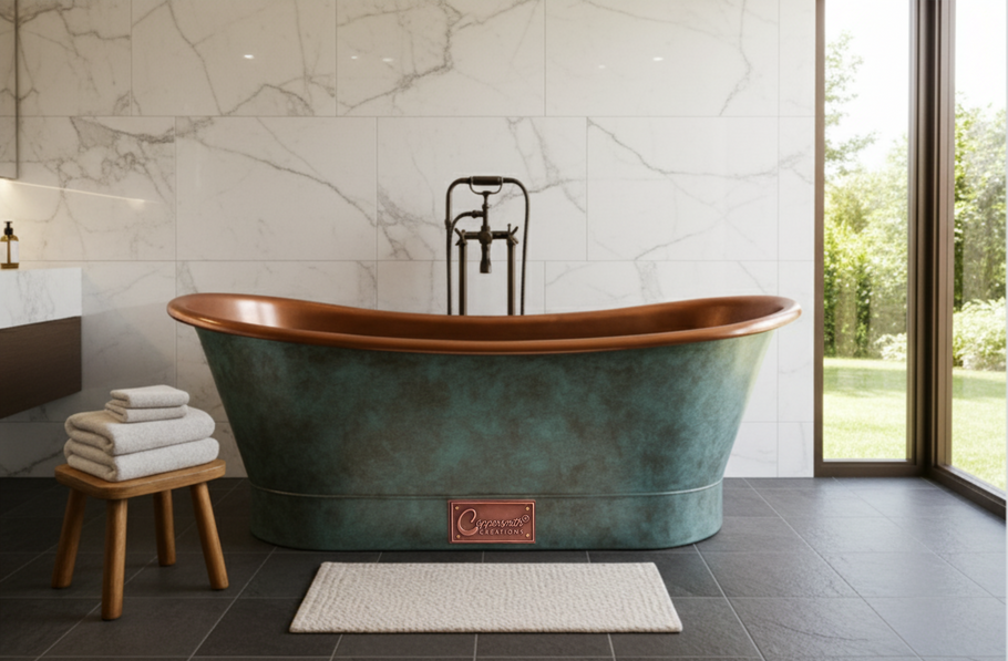 The Timeless Charm of Copper Bathtubs with Patina Finish