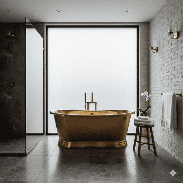 Brass Bathtubs: Turning Bathrooms Into Golden Retreats