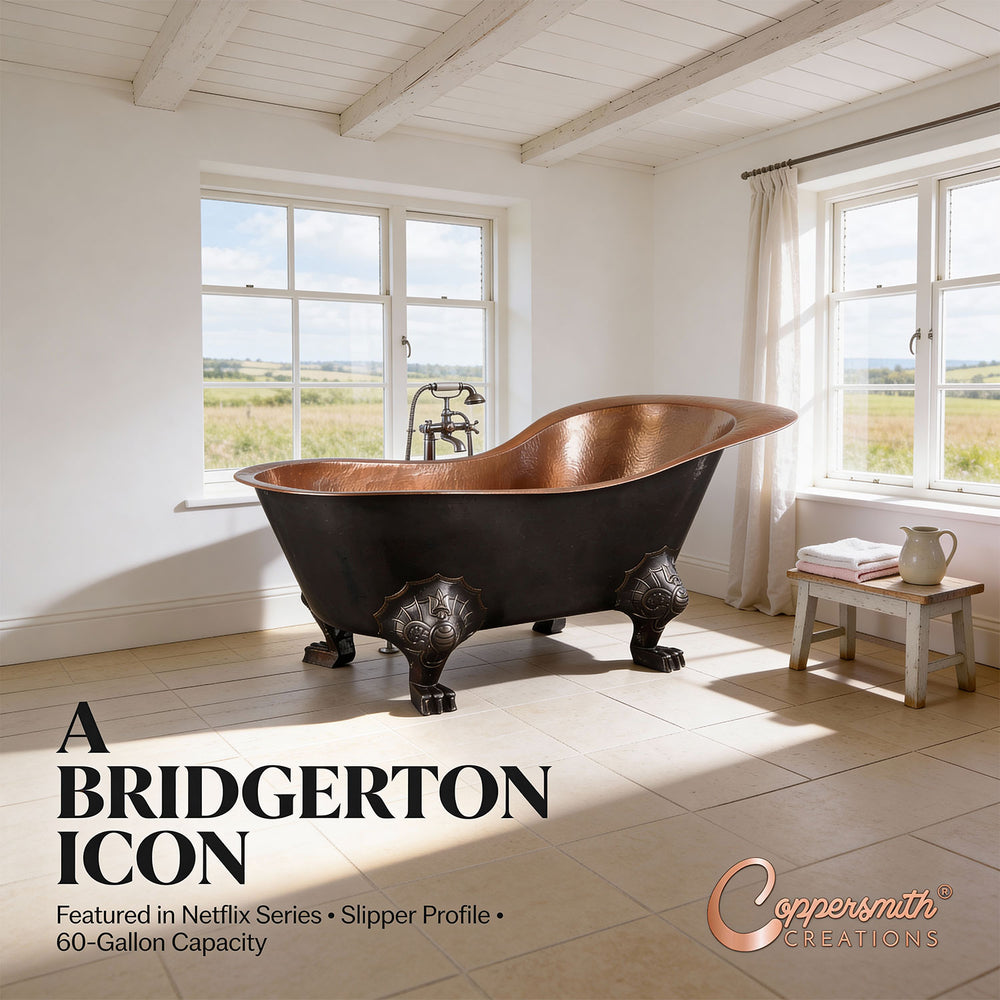 Clawfoot Copper Tub Chinese Style – The Bridgerton Bath

