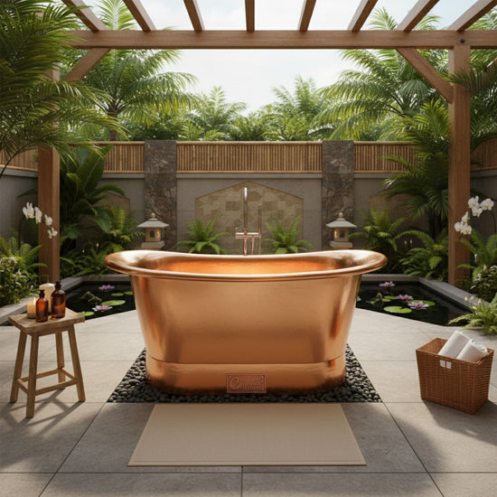 Straight Base Copper Bathtub Full Copper 1500mm