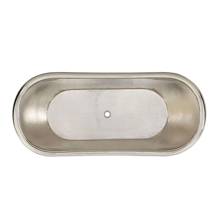 Copper Clawfoot Tub Nickel Interior Antique Hammered Copper Exterior Double Slipper