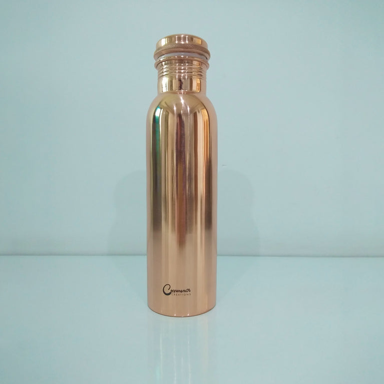 Copper Water Bottle Plain Polished Finish