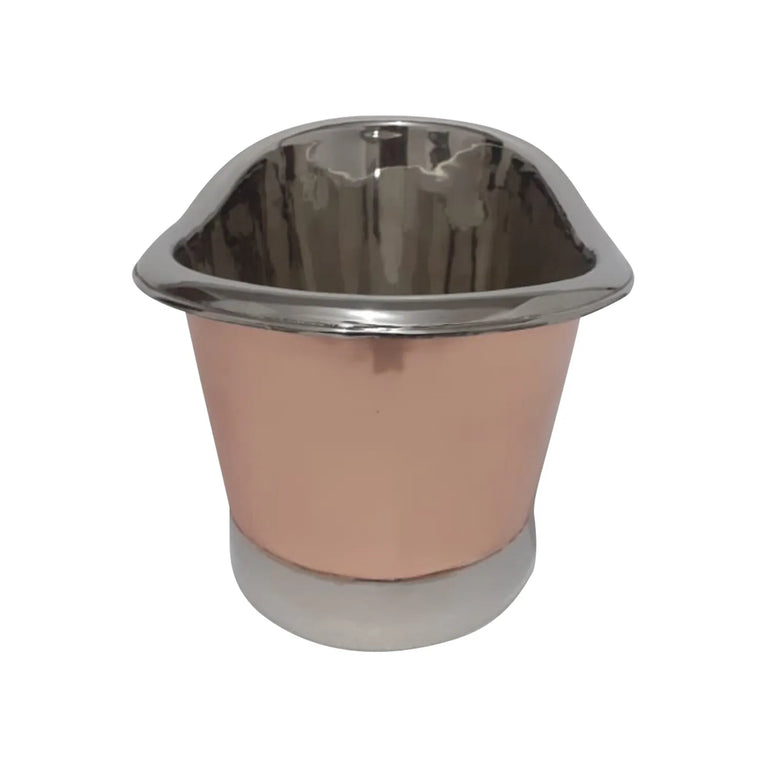Copper Tub Style Sink Nickel Inside & on Base Copper Outside Straight Base