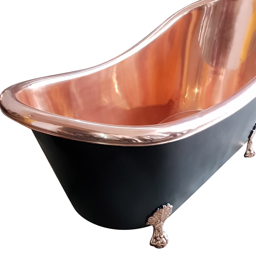Clawfoot Copper Bathtub Black Outside
