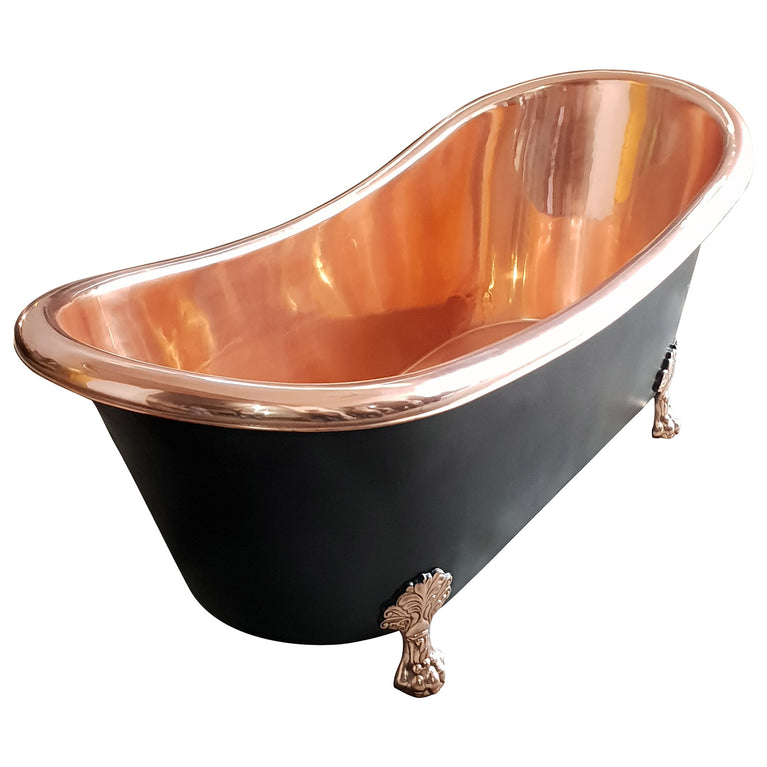 Clawfoot Copper Bathtub Black Outside