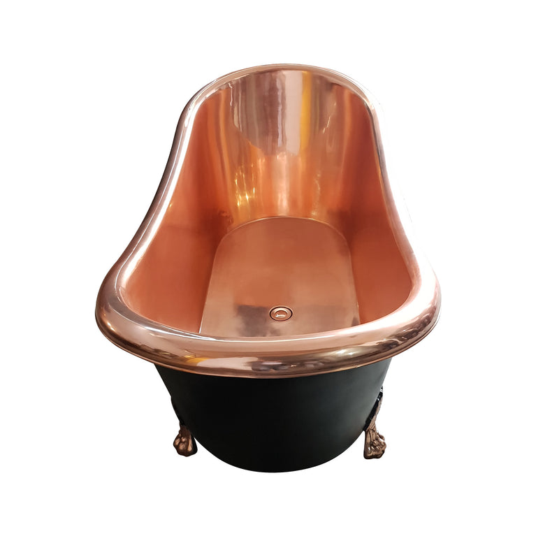 Clawfoot Copper Bathtub Black Outside