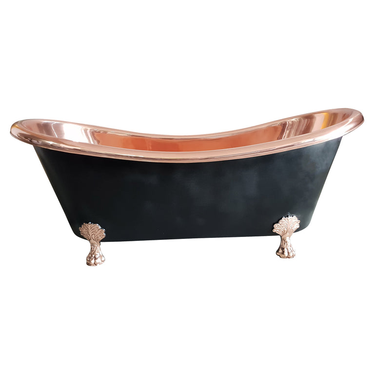 Clawfoot Copper Bathtub Black Outside