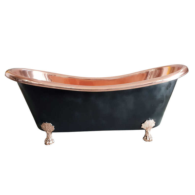 Clawfoot Copper Bathtub Black Outside